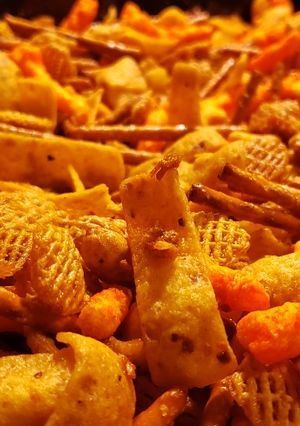 A picture of Debbie's Chex Mix.