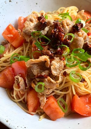 A picture of Gochujang Tomato Angel Hair Pasta (Capellini).