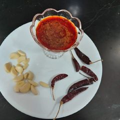 A picture of Red chili garlic chutney.