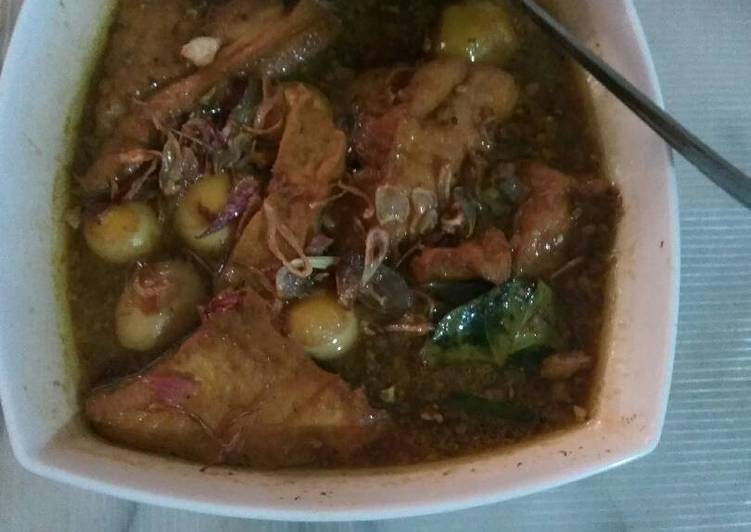 Semur tahu kentang, telor puyuh