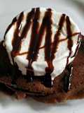 Non fermented chocolate Dosa with ice cream and chocolate sauce