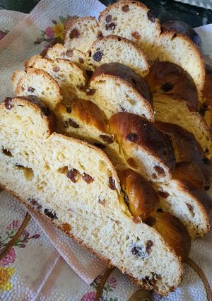 Mazsolás fonott kalács recept fotója