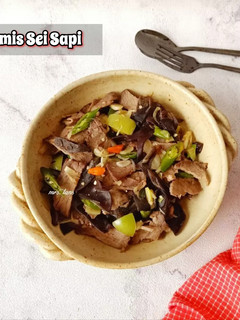 Foto resep Tumis Sei Sapi / Daging Asap