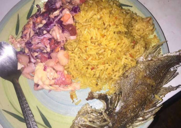 Recipe of Quick Coconut rice with beetroot &amp; potato salad