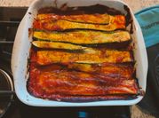 Une photo de lasagne courgette
