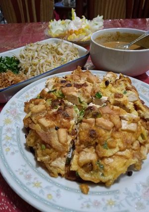Foto resep Tahu Telor bumbu pecel