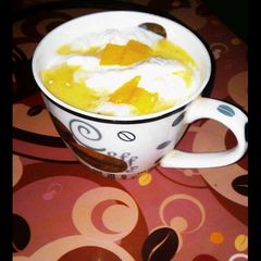 A picture of Mango vanilla milk shake.