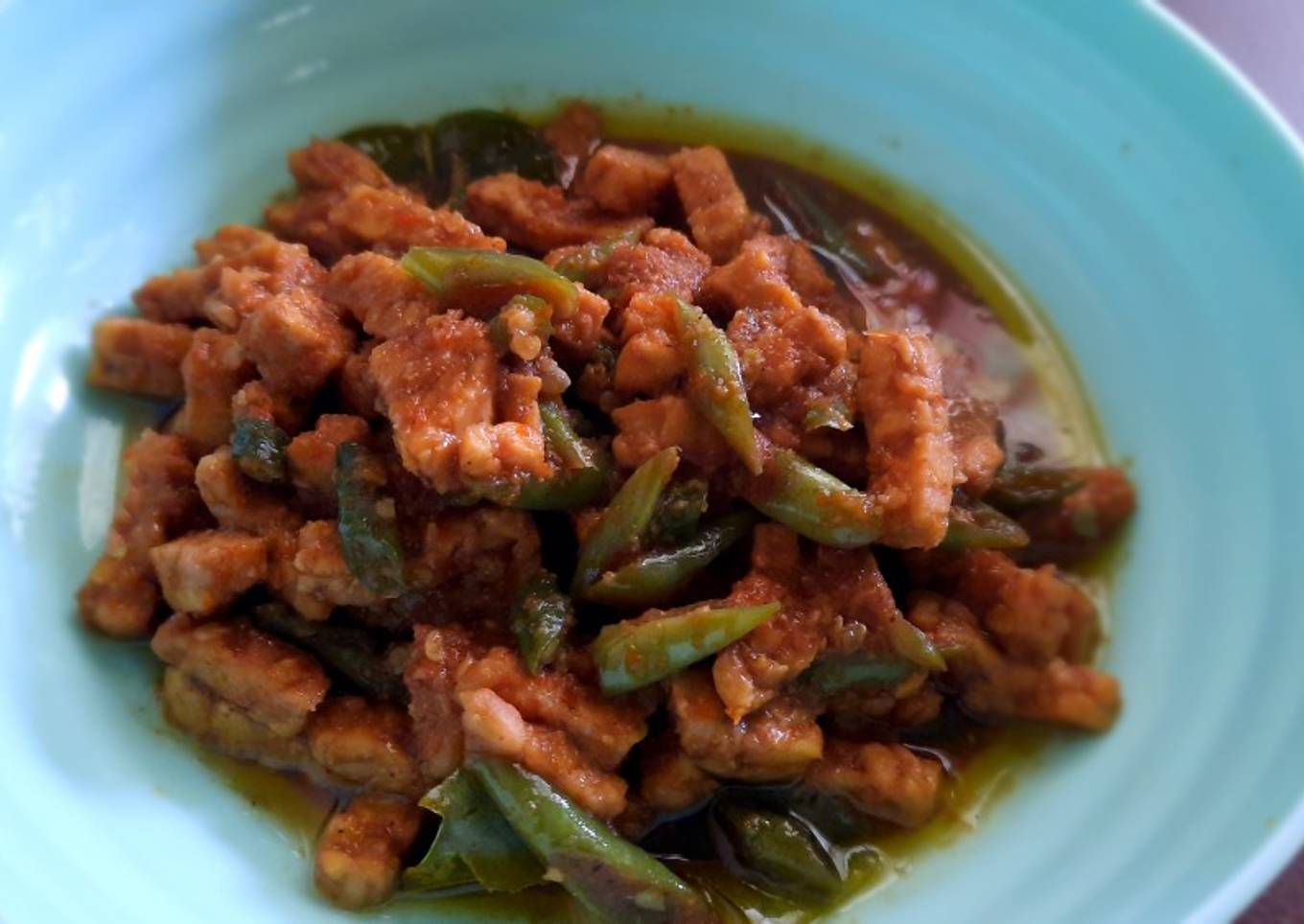 Oseng-oseng Tempe Buncis bumbu kemiri kecap