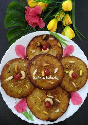 A picture of Almond-Coconut Malpua.