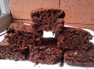 Una foto de Brownies🍮 de café☕ y chocolate🍫 veganos🤔