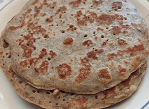 Una foto de Panqueques de plátano