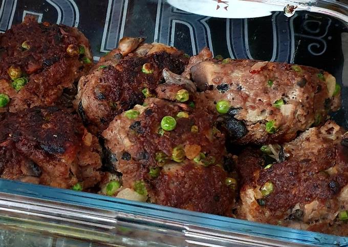 Boulettes de bœuf champignons / petits pois