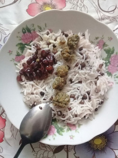 عکسی از دستور عدس پلو با گوشت قلقلی
