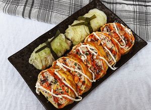 Hình của món Trứng cuộn ức gà hấp healthy.