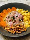 Ceviche peruano con leche de tigre