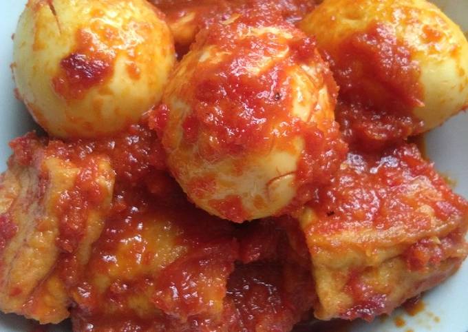 Resep: Tahu Telor masak bumbu bali Anti Gagal