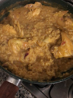 Una foto de Arroz con pollo a la mostaza y miel