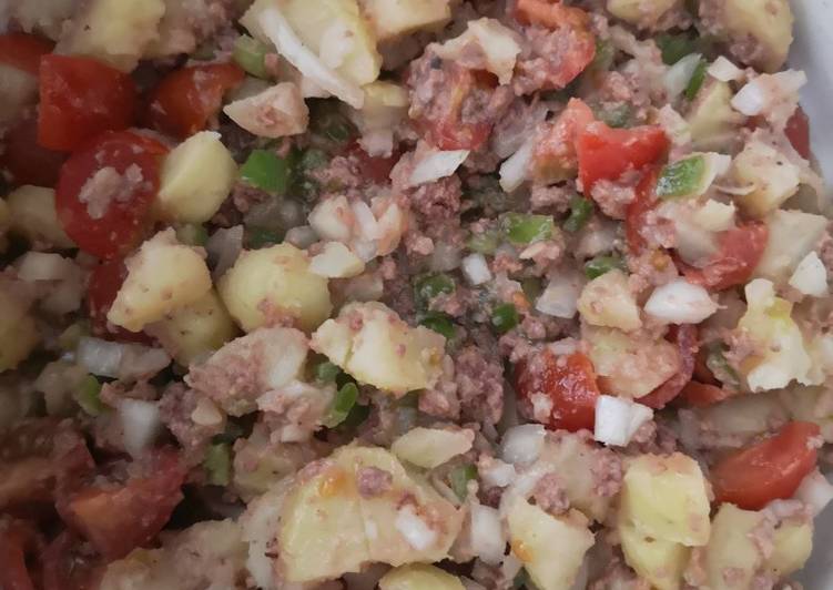 Ensalada fría de patata y pimiento verde