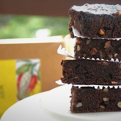 A picture of Black Bean Fudgy Dark Chocolate Brownie.