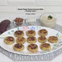 A picture of 🍠🥜🥥 Sweet Potato Peanut Coconut Bites | Fasting Feast with Creamy Peanut-Coconut 🥜🥥 Chutney.