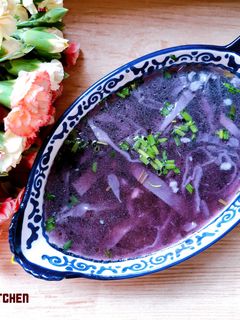 Hình của món Canh cải tím nấu thịt.