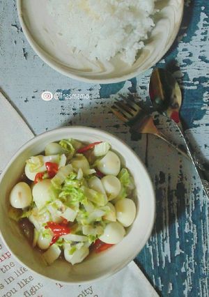 Foto resep Tumis Sawi Putih Telur Puyuh
