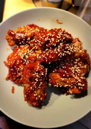 A picture of Retro korean fried chicken sauce.