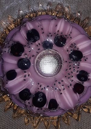 Foto resep Silky Puding blueberry yogurt