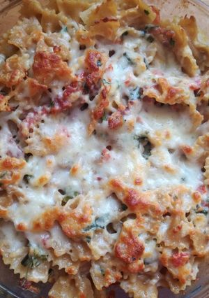 Tejszínes sonkás farfalle (teljes kiőrlésű tésztával) recept fotója