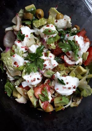Bivalymozzarellás saláta recept fotója