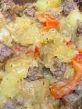 Pasticcio di salsiccia e patate