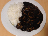 Calamares en su tinta con arroz blanco