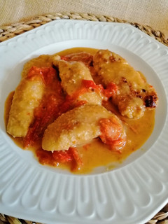 Una foto de Pollo con pimientos asados