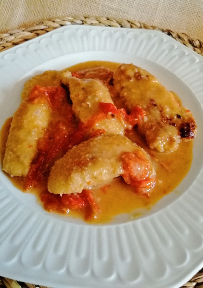 Una foto de Pollo con pimientos asados