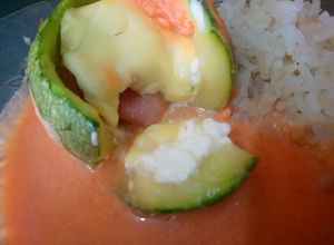 Una foto de Calabacín con quesos y tocino