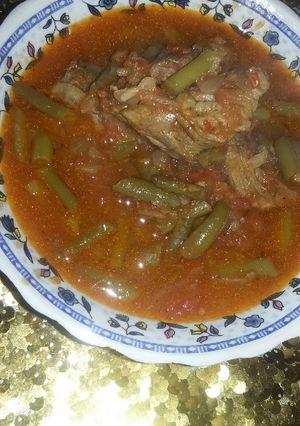 صورة لوصفة فاصوليا خضرا باللحم