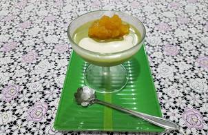Pudding Matcha with Pineapple Jam & Fresh Cream