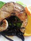 Pesce Spada Arrostito con Fiammiferi di Melanzane
