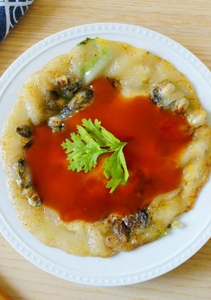 在家也可以吃到台灣夜市小吃~蚵仔煎!(影片食譜) 的食譜成品照片