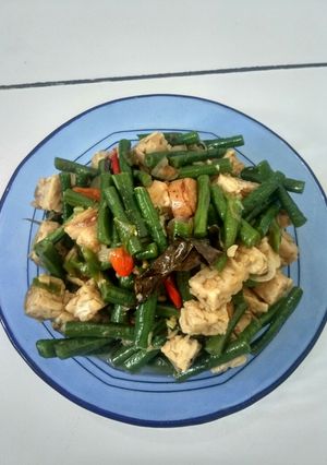 Foto resep Tumis kacang panjang dan tempe