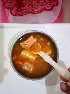 Foto resep Mpasi 11m+ soup ikan salmon tahu