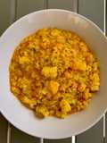 Arroz meloso de rape y gambas