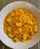 Arroz meloso de rape y gambas