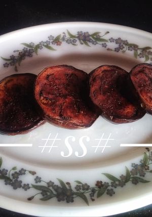 A picture of Ring shape Brinjal fry #Cookpad.