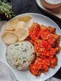 Nasi daun jeruk & ayam sambal korek