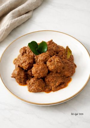 Foto resep Bola-bola daging bumbu rendang