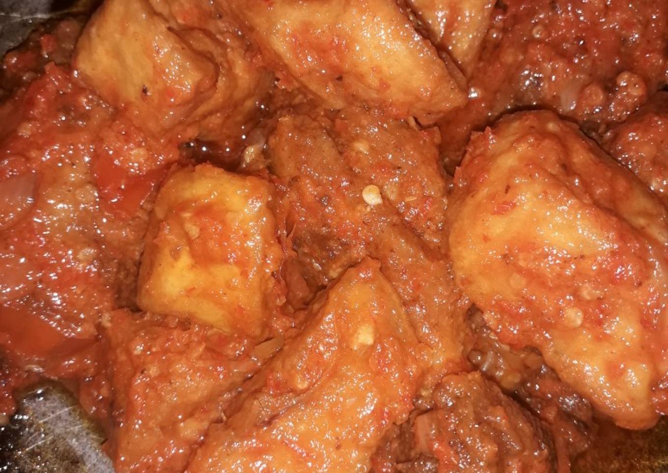 Balado ayam tahu