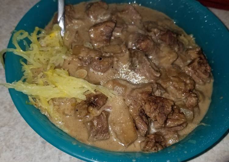 Award-winning Keto Beef Stroganoff Slow Cooker Freezer Meal