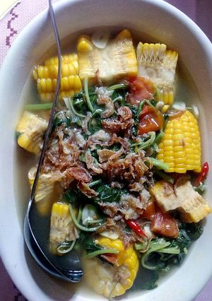 Foto resep Sayur bayam dan jagung