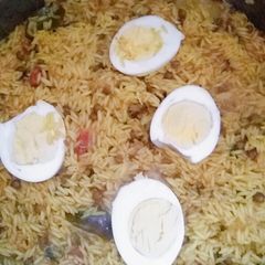 Egg masoor pulao A picture of Egg masoor pulao.